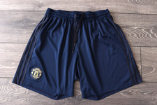 MANCHESTER UNITED 2018 - 2019 THIRD FOOTBALL ADIDAS SHORTS SIZE MENS XL BLUE