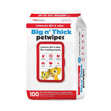 Pet Wipes for Dogs and Cats, 100 Large Wipes - Removes Dirt  Odor like Washing