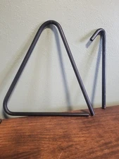 Triangle Dinner Bell Cast Iron Bell with Striker Ringer Outdoor Rustic Decor