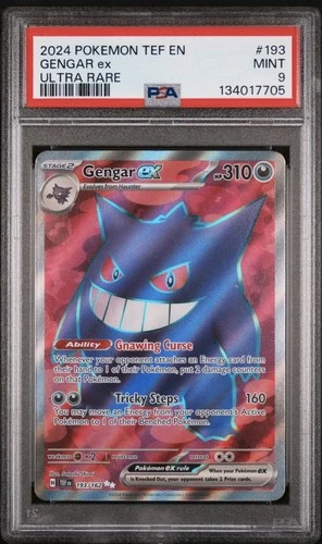 2024 POKEMON TEF EN-TEMPORAL FORCES ULTRA RARE #193 GENGAR EX PSA 9