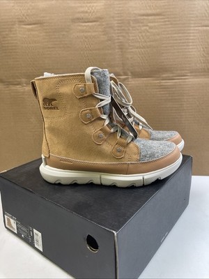 Sorel Explorer II Joan Brown Leather Felt Winter Boots Waterproof Women's Size 8
