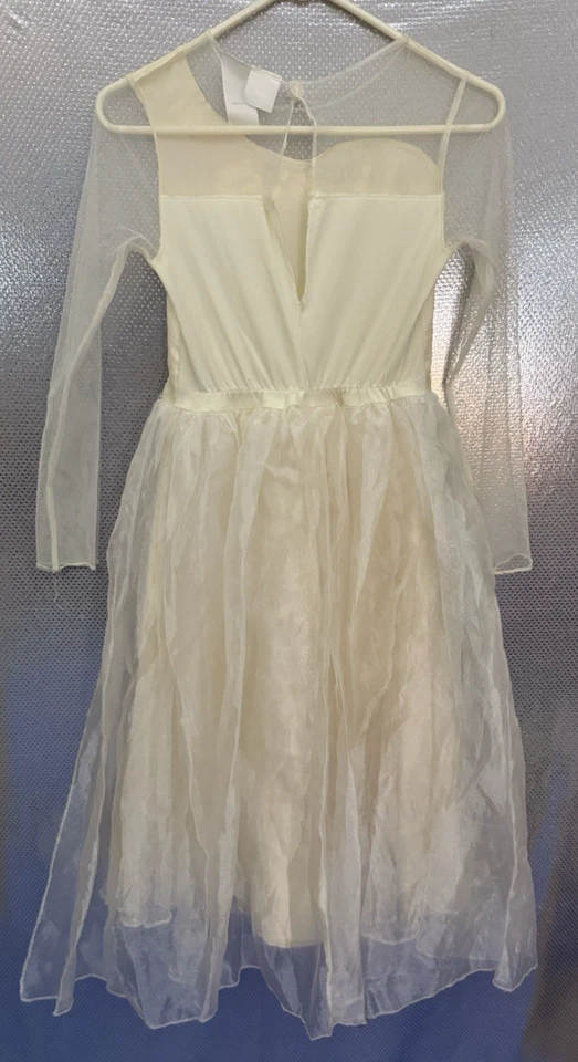 Disney Cinderella Costume Dress Up Girls Sz 10/12 L Ivory Floral Wedding Play - Image 2 of 4