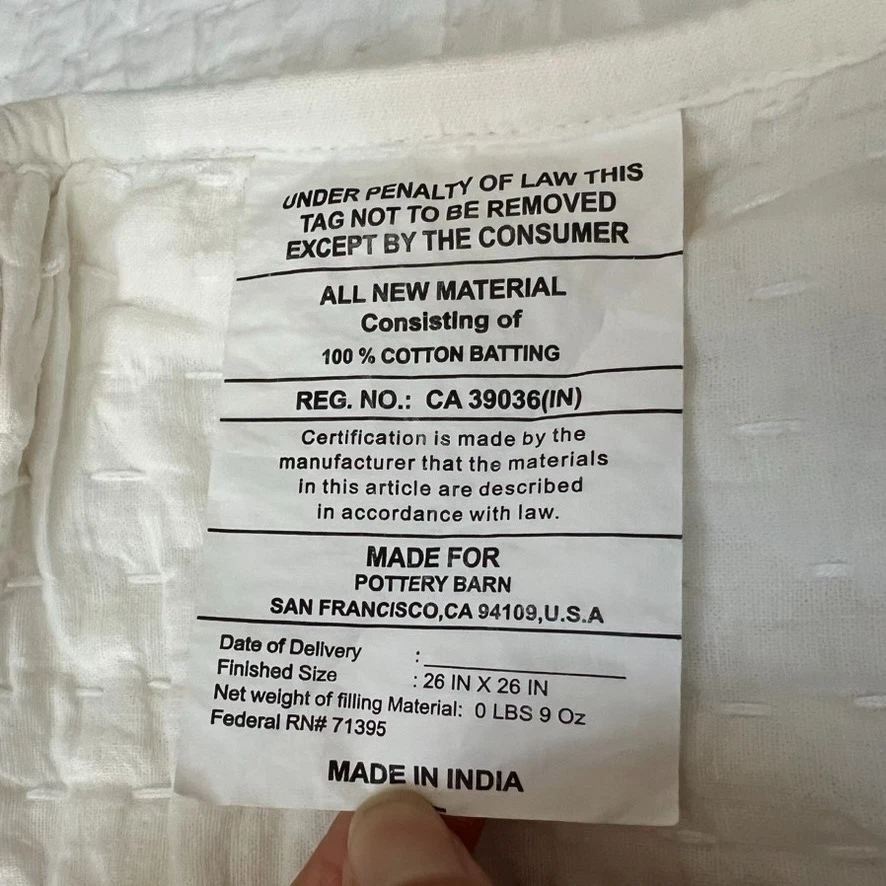 Pottery Barn Pick Stitch Handcrafted Linen Blend Reversible Quilt & 2 Euro Shams - Image 4 of 4