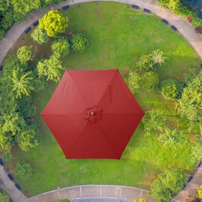 Yescom 9Ft 6-Rib Umbrella Replacement Canopy Cover Outdoor Market Beach Red