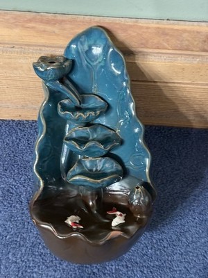 Trend Vision Back Flow Cascading Incense Holder Leaf And Lily Pad With Koi Fish