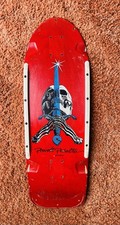 Vintage OG Red Sword And Skull Powell Peralta Skateboard Deck Full Size Pig