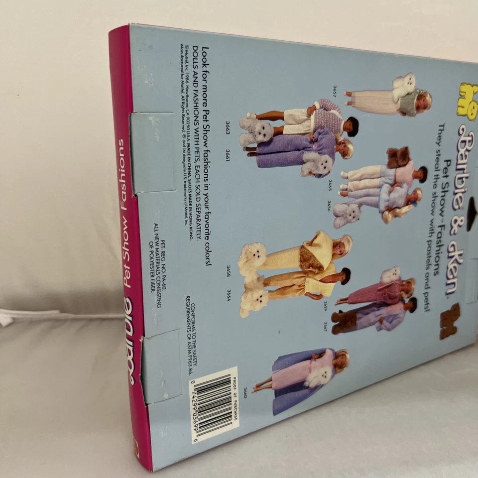 Vintage 1986 Barbie Pet Show Fashion Outfit No 3660 Purple-Pink New Old Stock - Image 4 of 4