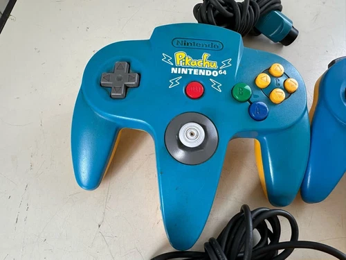 Nintendo 64 Controller Pikachu Pokemon N64 Blue Orange Set of 3 NUS-005 Tested - Picture 2 of 6