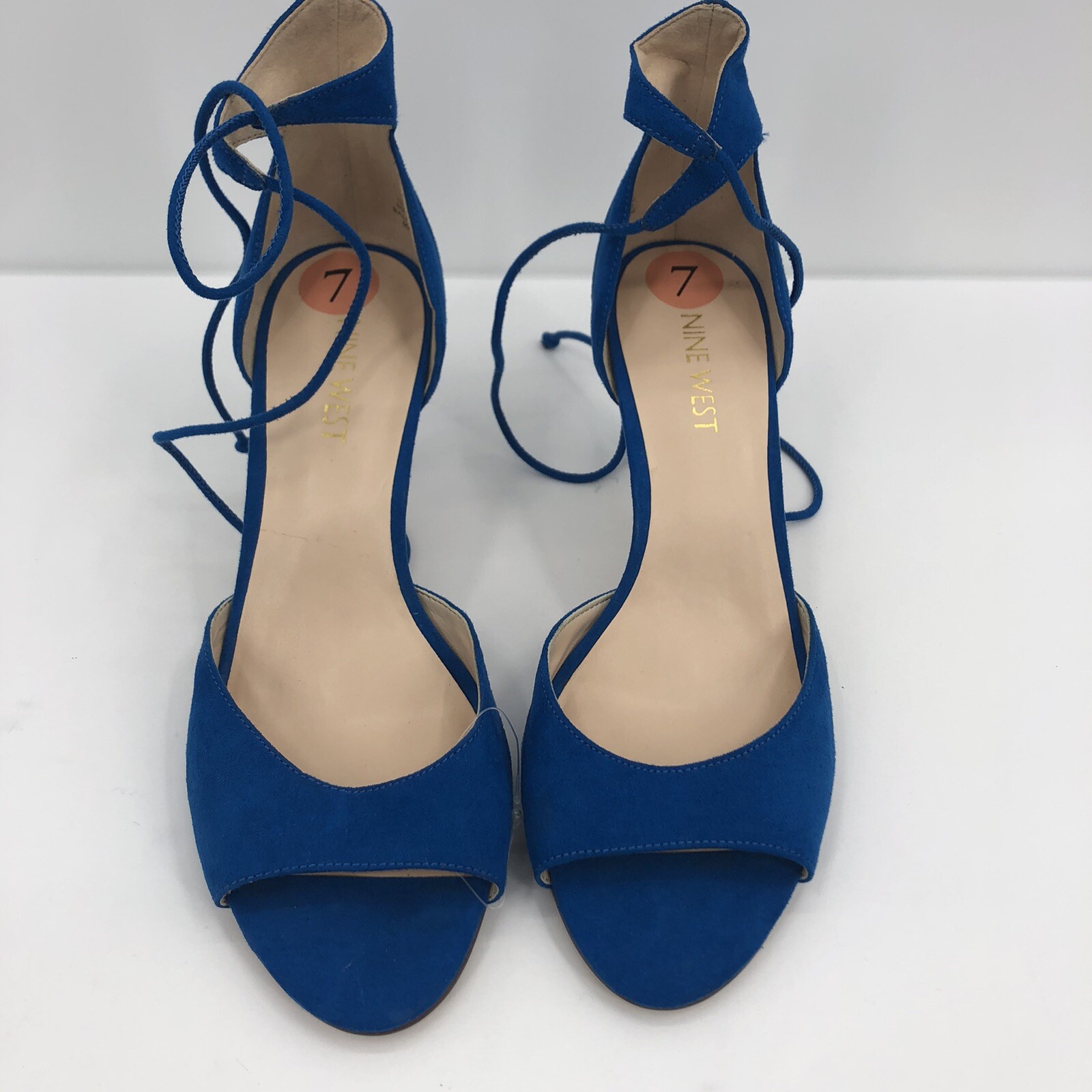 Nine West Royal Blue Suede Sandals Heels Size 7 Floor Model | eBay