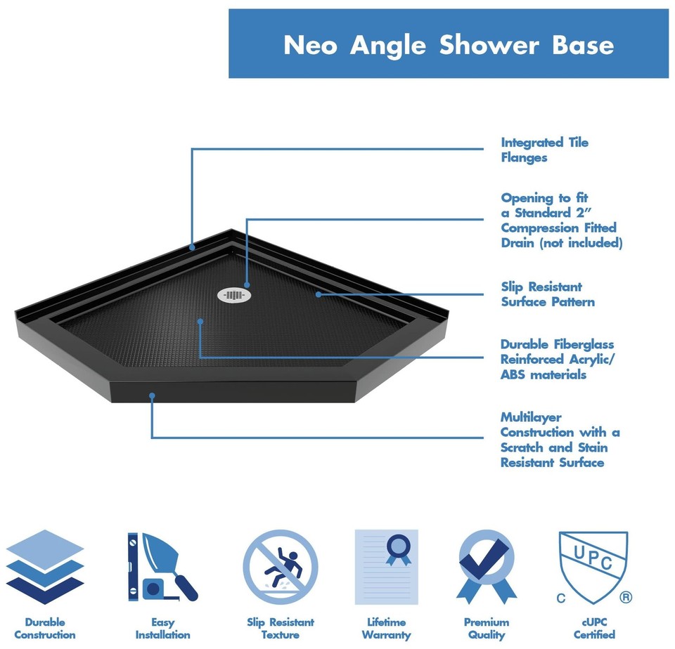 DreamLine DL606288 Prism Plus 72" H x 38" W x 38" D Hinged Chrome