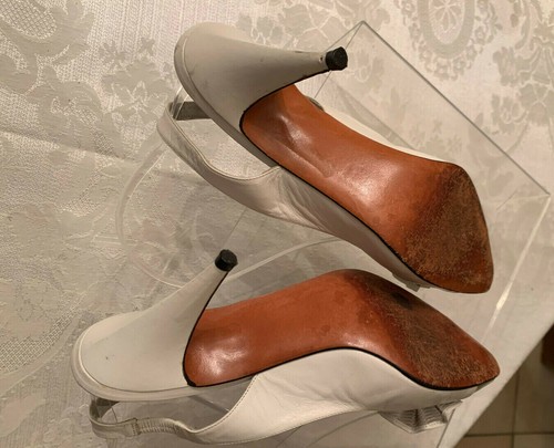 Woman's Martinez Valero magnificent rare style white shoes 7.5 all leather - Picture 8 of 10