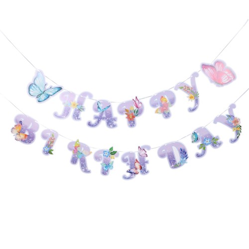 3 Pcs Birthday Party Flag Decoration Butterfly Banner Decorations for Child