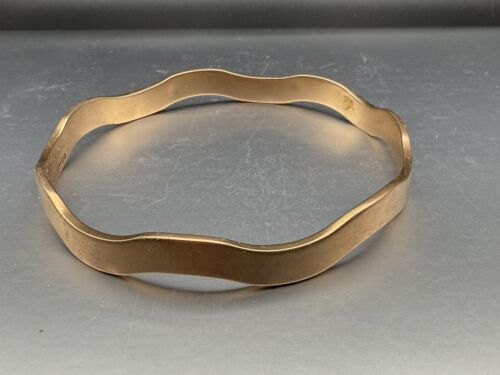 Early 20thC 9ct Gold Wavy Bangle Bracelet Cornelius Desormeaux RD 682054 1922. - Picture 18 of 21