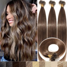 L Pre Bonded Hair Extension Keratin U Tip 100 Russian Remy Human Hair Highlight