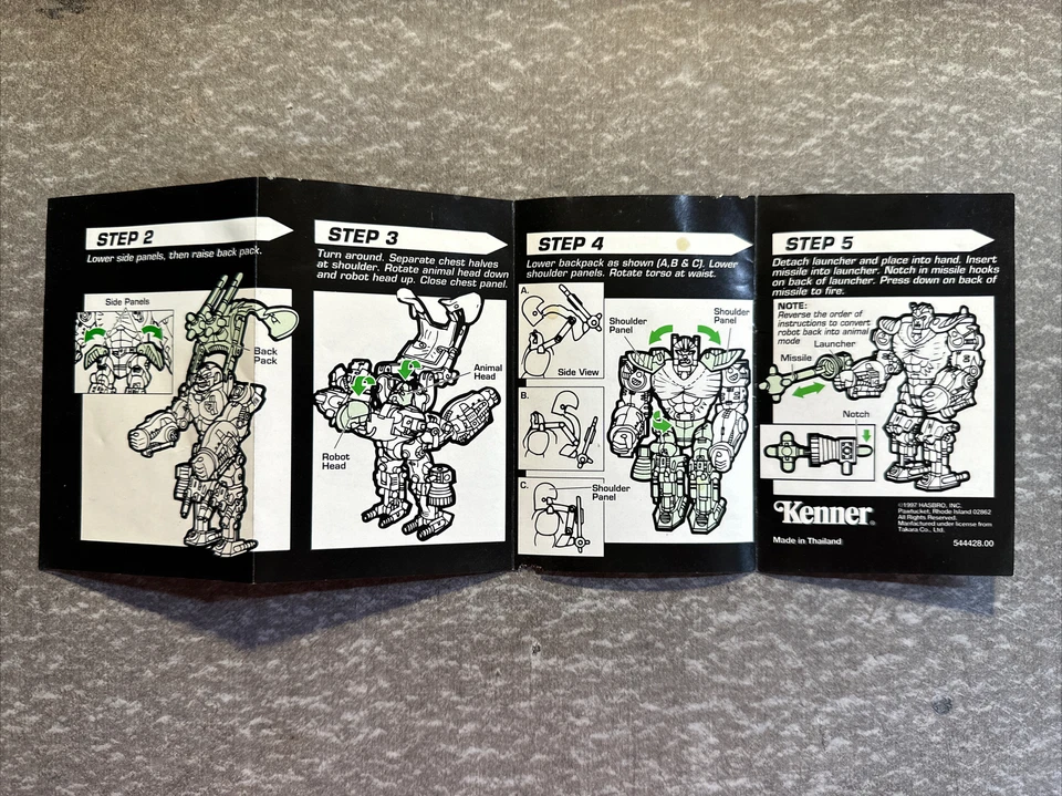 Vintage Transformers Beast Wars Optimus Primal Transmetal Instructions 1997 - Image 3 of 3