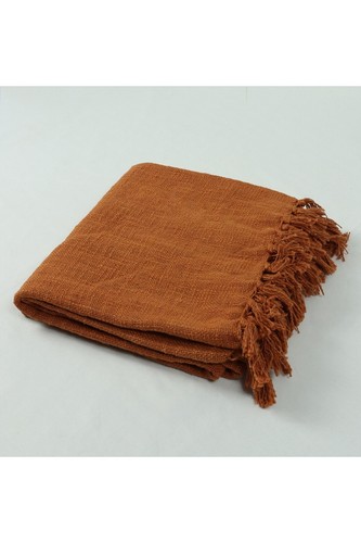 Brown Organic Cotton Solid Throw - Picture 3 of 4