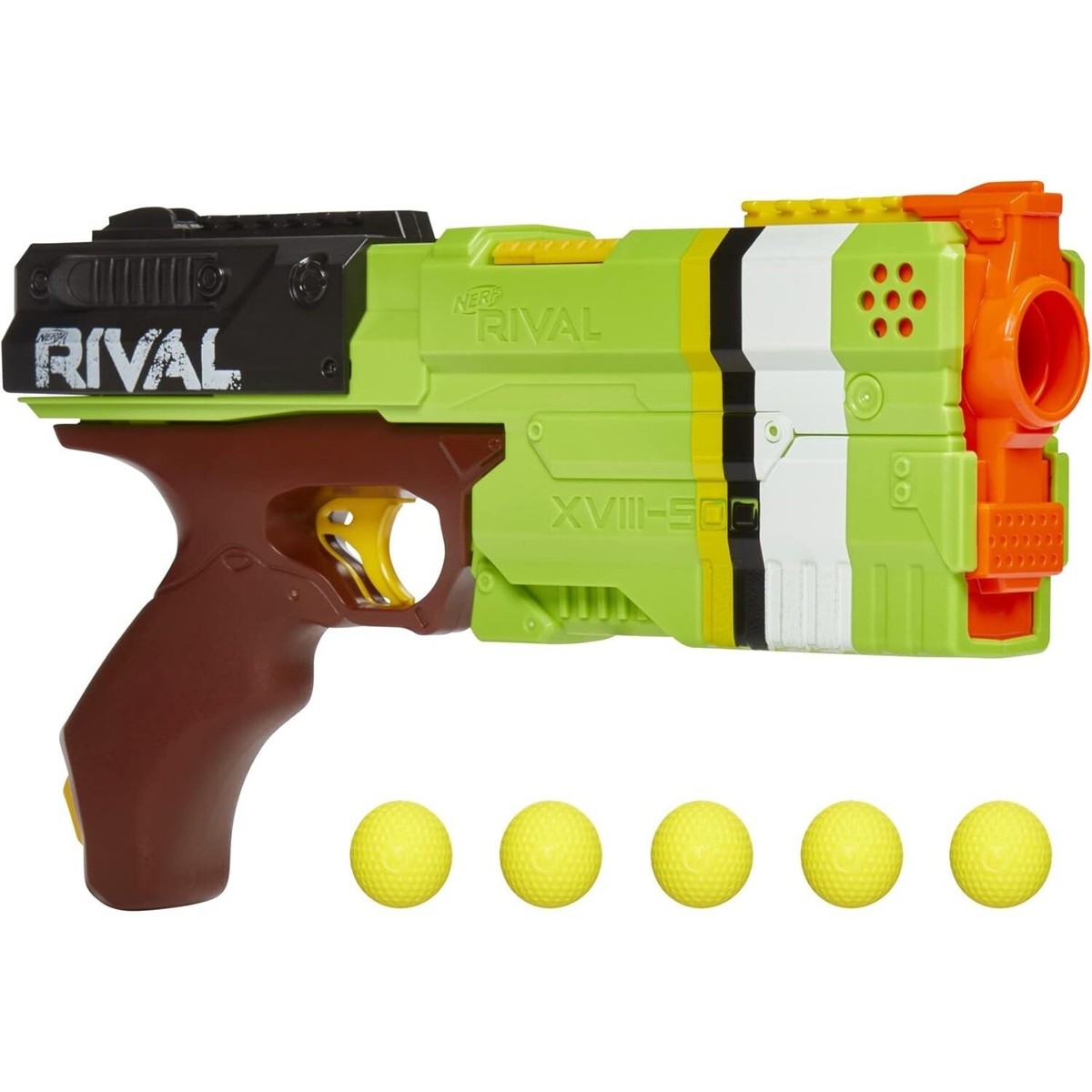 Nerf Rival Kronos XVIII-500 Blaster 5 Rival Rounds, Spring Action