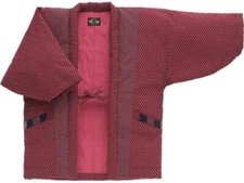 Japanese Warm Wear Kimono Hanten Winter Jacket for Women Japan Dark Red