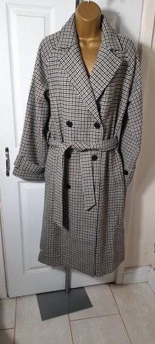 OBJECT Designer objkeily Double Breasted Trench Tweed Size 38 New With Tags - Picture 6 of 14