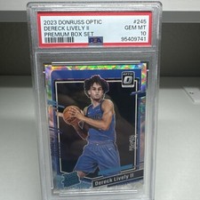 DERECK LIVELY II 2023-24 Donruss Optic Premium Mavericks RC /249 PSA GEM MINT 10