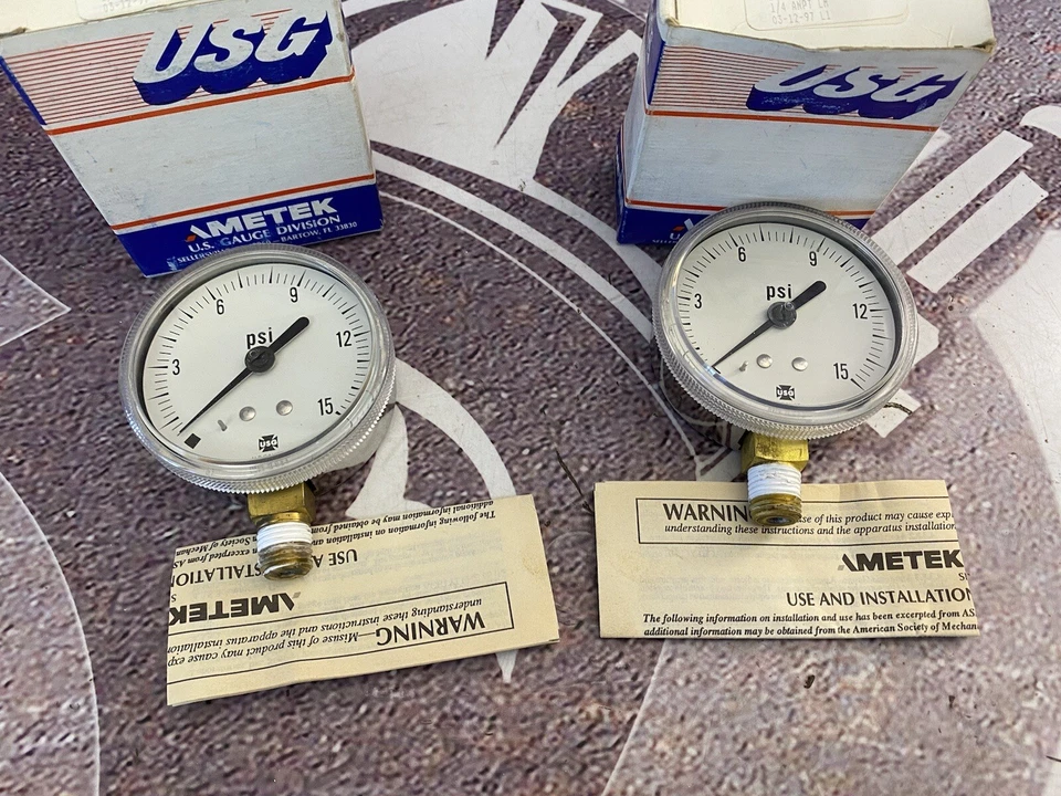 USG P1530 Pressure Gauge 0-15PSI Conn. 1/4” ANPT LM Size 2.5” Qty 2 - Image 4 of 4