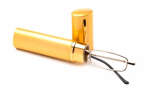 Gold Readers Aluminium Hard Case Compact Reading Glasses "Gatsby" - Picture 2 of 5