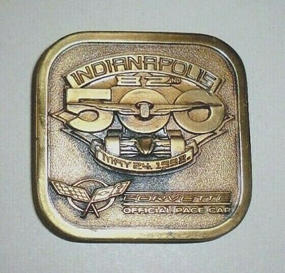 Vtg 1998 Indianapolis 500 Corvette Pace Car Belt Buckle VTG Indianapolis Indy 500 CHEVROLET DODGE CORVETTE PACE CAR  main image 4