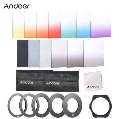 Andoer 13pcs Square Gradient Full Color Filter Bundle Kit W/ Filter Holder U5M2