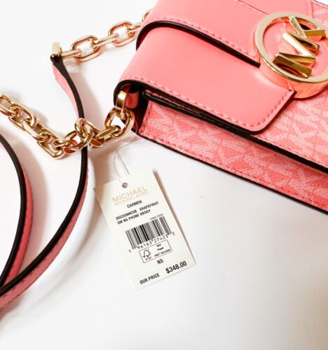 Michael Kors Carmen Small North South Phone Crossbody Shoulder Chain Bag Purse - Picture 35 of 185