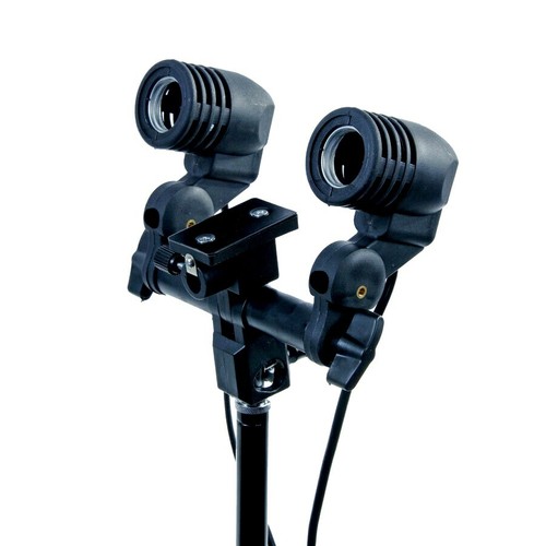 Photo Studio Dual AC Socket Bounce Light Stand Mount Umbrella Holder