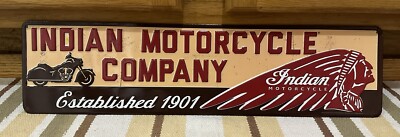 Indian Motorcycle Company Metal Sign Chief Scout Chopper Vintage Style Gas Oil