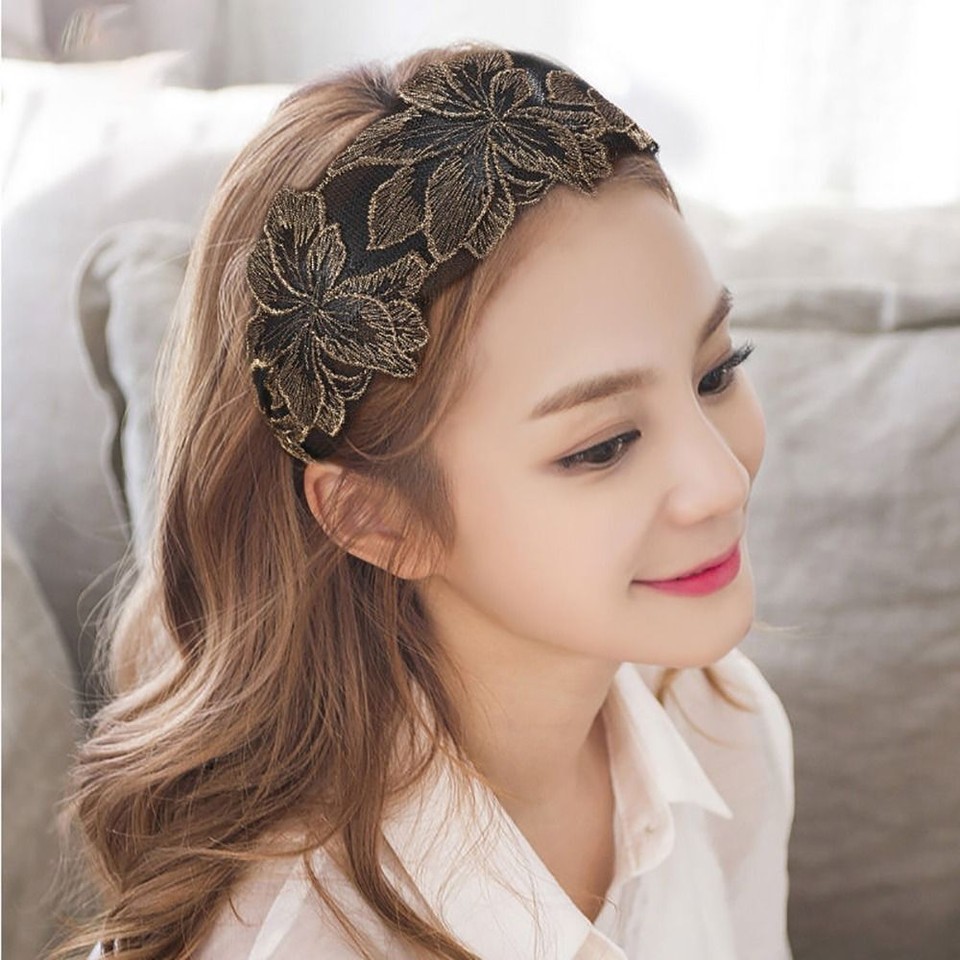 Hair Accessories Hairbands Toothed Nonslip Lace Turban Fashion