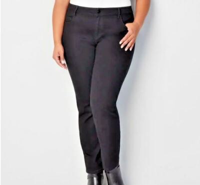 Avenue 1432 Denim Women's Plus Size Straight Leg Black Jeans