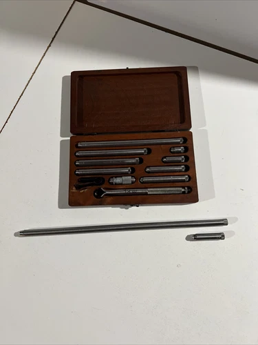 lufkin 680 inside cylinder tubular micrometer wooden box Extra Rods Gage Machini