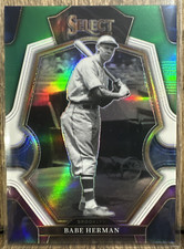 2023 Panini Select Baseball Babe Herman #107 Green White Purple Prizm Dodgers