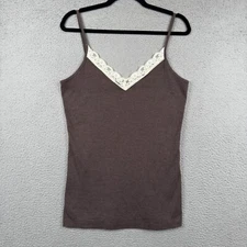 Old Navy Tank Top Womens XL Brown Camisole Babydoll Y2K Lace Spaghetti Strap