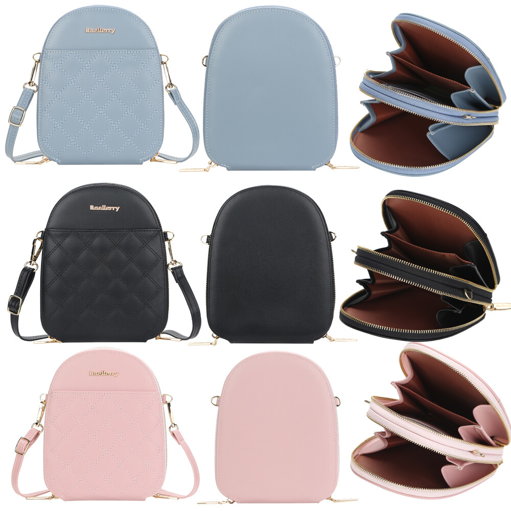 Vegan Leather Crossbody Bag with Wallet & Phone Holder for Women Travel-image