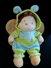 GC. NICOTOY BOY BUTTERFLY PLUSH BLANKET yellow orange green blue striped VGC