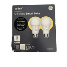 C By GE A19 LED Soft White Smart Bulbs Pack of 2 Google Dimmable 760 Lumens NEW