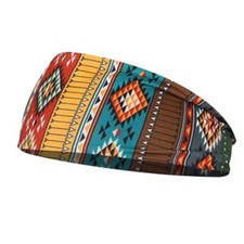 New Women's Multi-color AZTEC DESIGN WIDE HEADBAND For cowgirl western wear