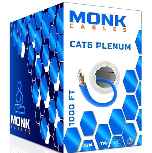 CAVI MONK | Cavo plenum CAT6 1000 piedi | UTP, 23AWG, 550 MHz | Certificato DSX-8000