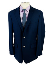42L Jos A Bank Traveler Utility Mens 2 Button Wool Blazer Sport Coat Dark Navy