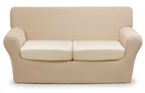 Copridivano 4 posti x divano millerighe copri divano ottoman tinta unita panna - Foto 1 di 1