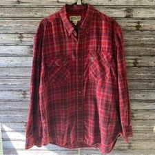 Duluth Trading Co. Men's Flannel Long-Sleeved Button-Down Shirt Sz XL Red Plaid