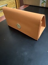 NEW TORY BURCH ORANGE AUTHENTIC SUNGLASSES EYEGLASSES LEATHER CASE