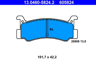ATE 13.0460-5824.2 brake pad set, disc brake for Daihatsu, Mazda
