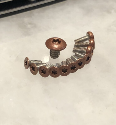 Flat Copper Screws Set For Ontario Rat 2 Knife Pivot, Scale and Pocket Clip 12pc