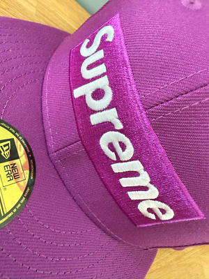 Supreme Championship Box Logo New Era® 59Fifty Purple Hat Cap 7 5