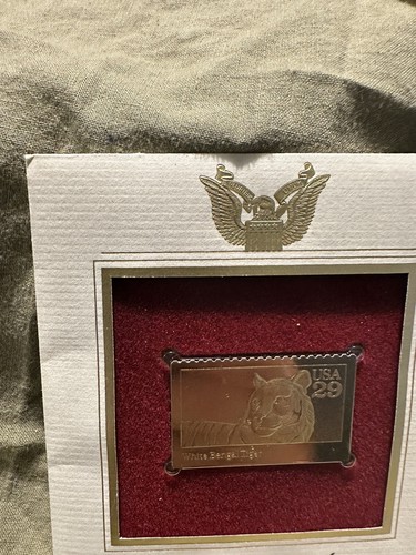 USPS Stamp Wild Animals White Bengal Tiger First Day of Issue Gold Replica Stamp - Picture 13 of 17