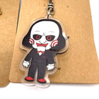 Set Of 4 Gothic Punk Earrings Pin Keychain Raven Skulls Halloween Horror Billy